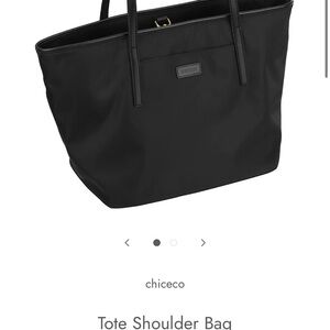 Chiceco Black Duffel Bag with Leather Trim